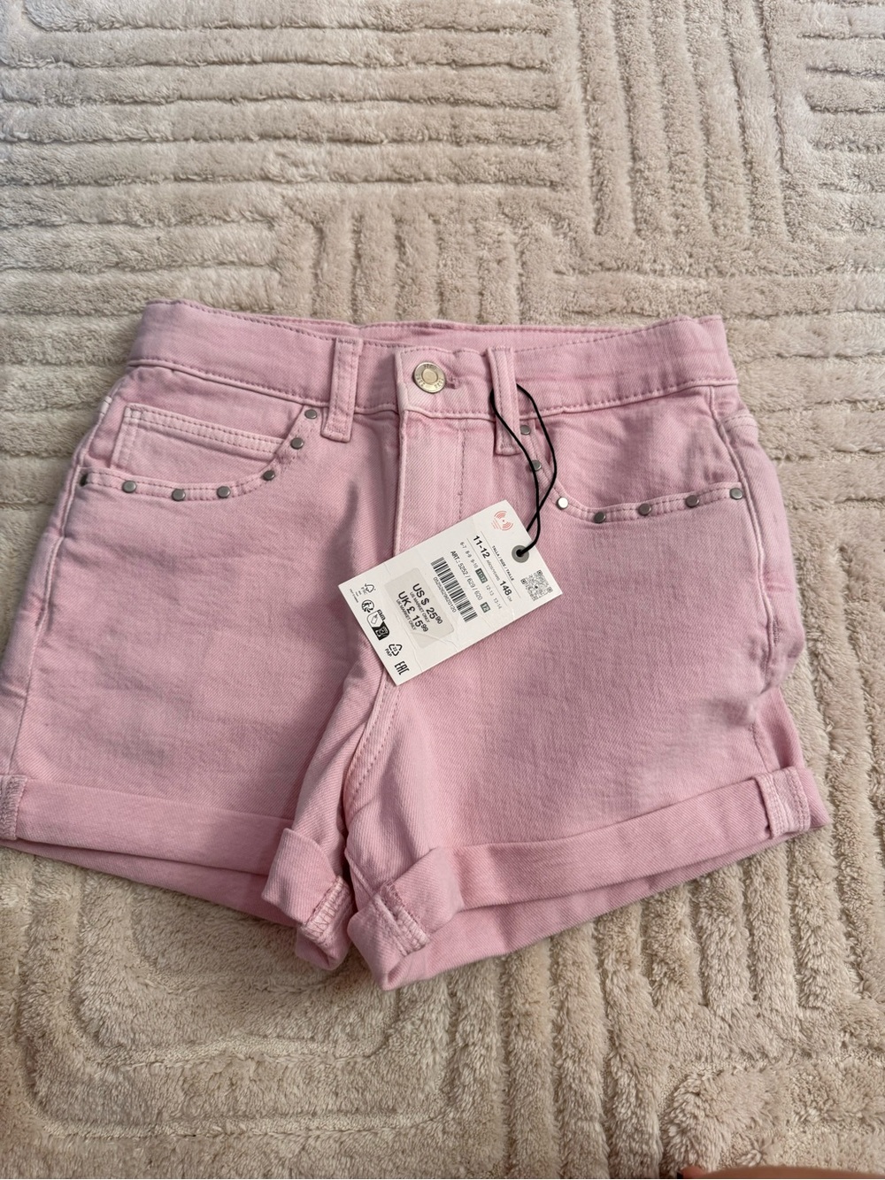 New 11-12 year Zara girl pink jean short